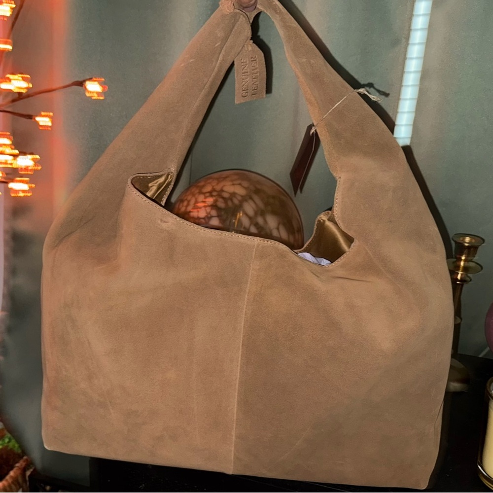 Suede Large Hobo Bag
